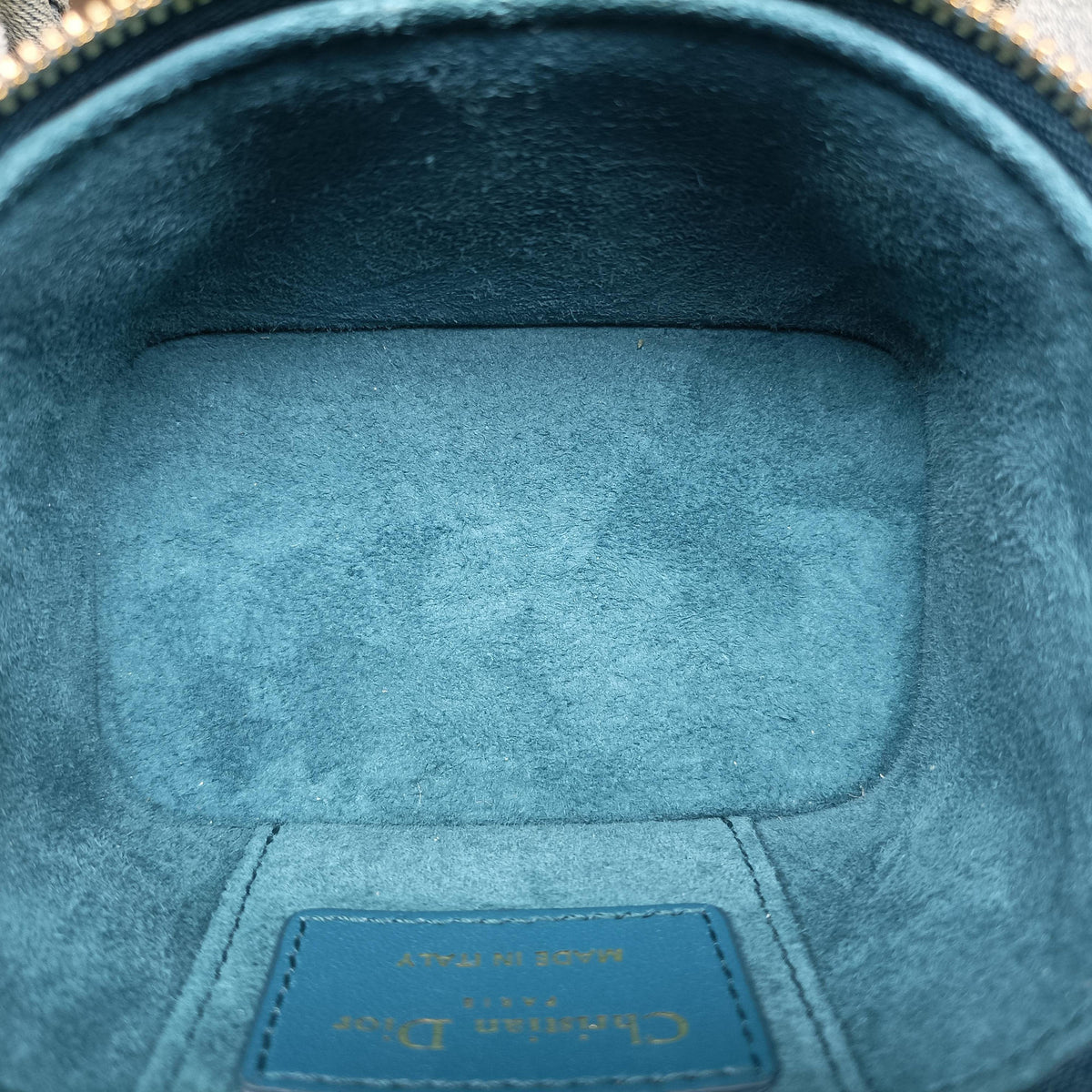 Pre-owned Christian Dior Lady Dior micro vanity Blue lambskin  shoulderbag | stylenewstar