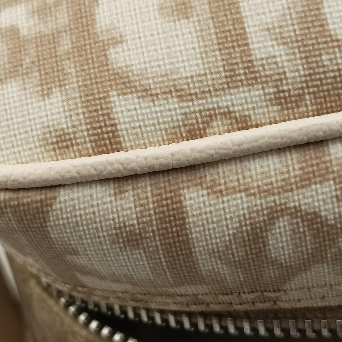 Pre-owned Christian Dior Trotter Flower Beige PVC Coated Canvas  shoulderbag | stylenewstar