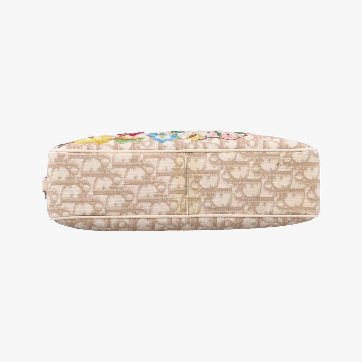Pre-owned Christian Dior Trotter Flower Beige PVC Coated Canvas  shoulderbag | stylenewstar