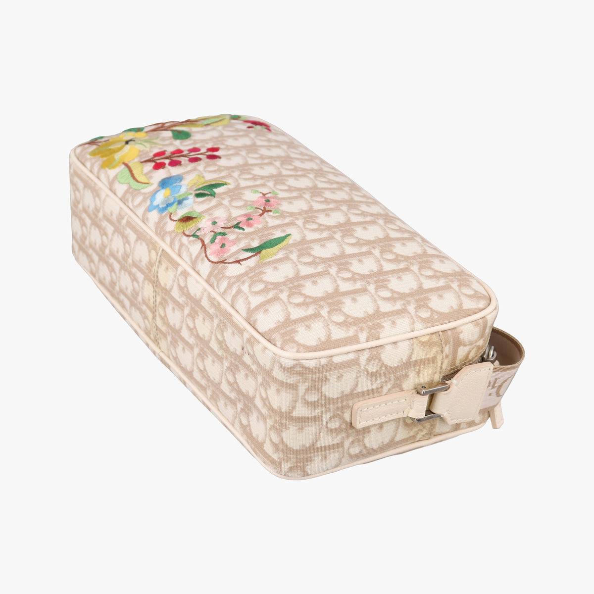 Pre-owned Christian Dior Trotter Flower Beige PVC Coated Canvas  shoulderbag | stylenewstar