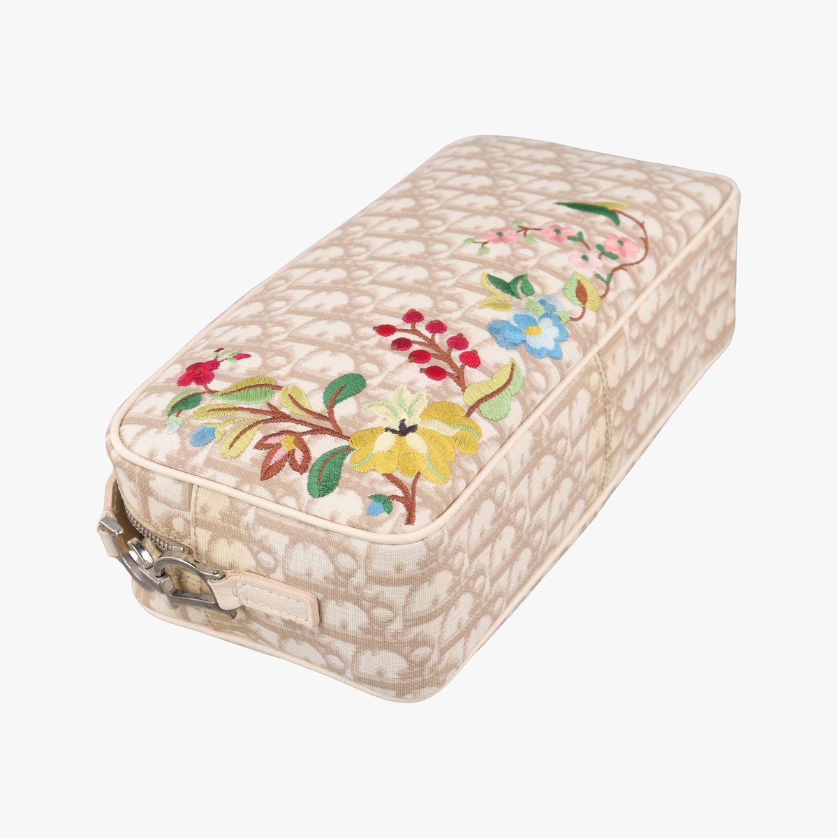 Pre-owned Christian Dior Trotter Flower Beige PVC Coated Canvas  shoulderbag | stylenewstar