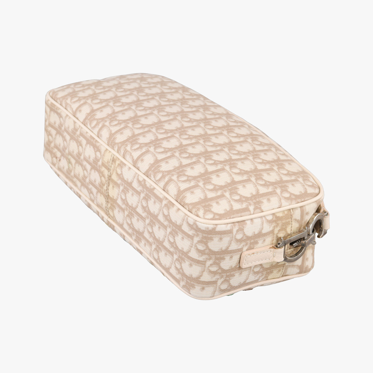 Pre-owned Christian Dior Trotter Flower Beige PVC Coated Canvas  shoulderbag | stylenewstar