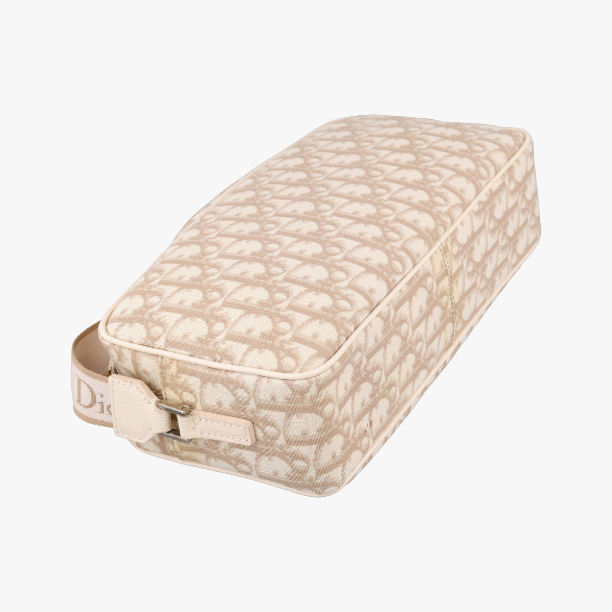 Pre-owned Christian Dior Trotter Flower Beige PVC Coated Canvas  shoulderbag | stylenewstar
