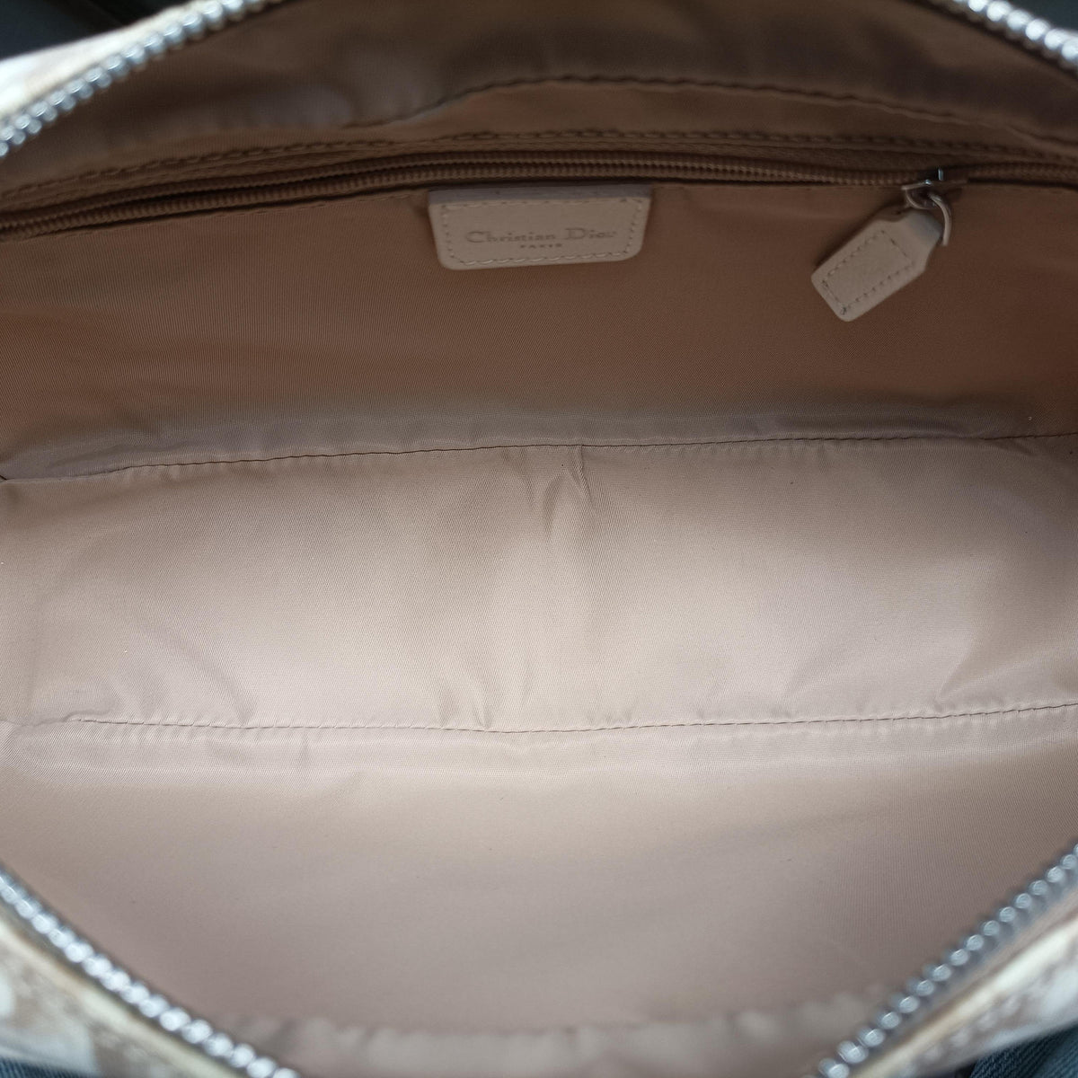 Pre-owned Christian Dior Trotter Flower Beige PVC Coated Canvas  shoulderbag | stylenewstar