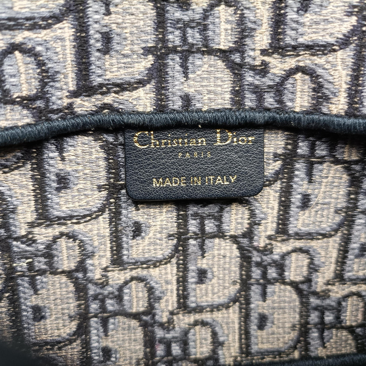 Pre-owned Christian Dior Saddle Navy jacquard  bum bag/waist bag | stylenewstar