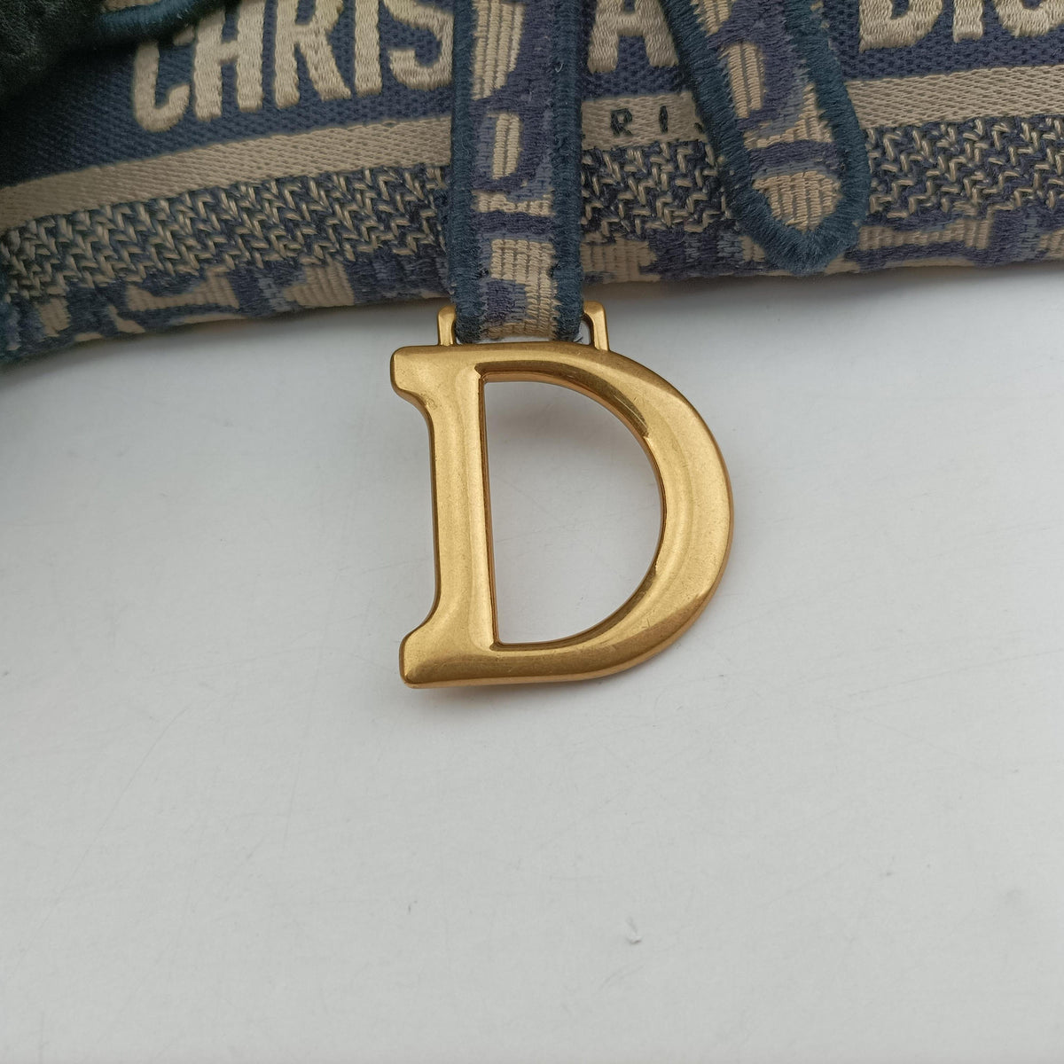 Pre-owned Christian Dior Saddle Navy jacquard  bum bag/waist bag | stylenewstar