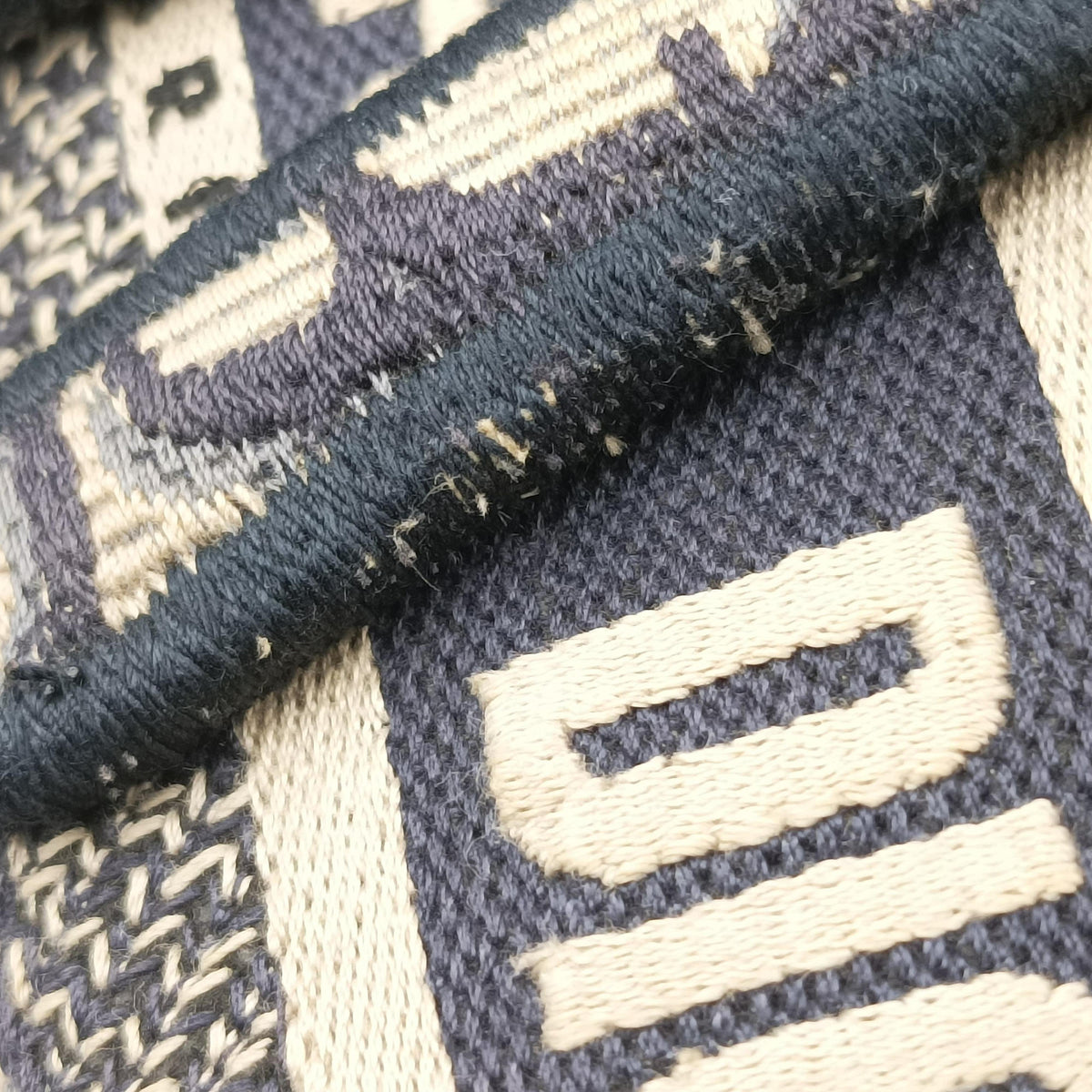 Pre-owned Christian Dior Saddle Navy jacquard  bum bag/waist bag | stylenewstar