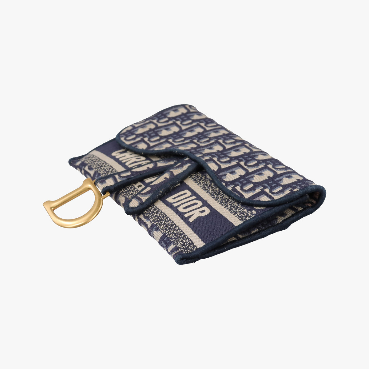 Pre-owned Christian Dior Saddle Navy jacquard  bum bag/waist bag | stylenewstar