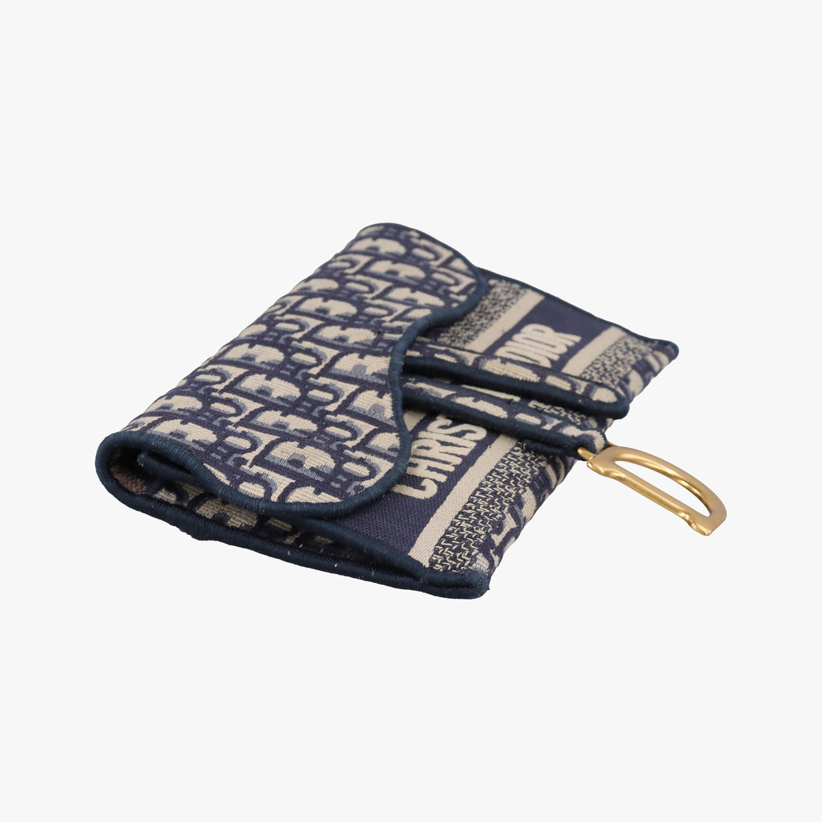 Pre-owned Christian Dior Saddle Navy jacquard  bum bag/waist bag | stylenewstar
