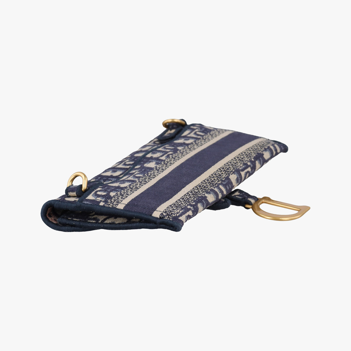 Pre-owned Christian Dior Saddle Navy jacquard  bum bag/waist bag | stylenewstar