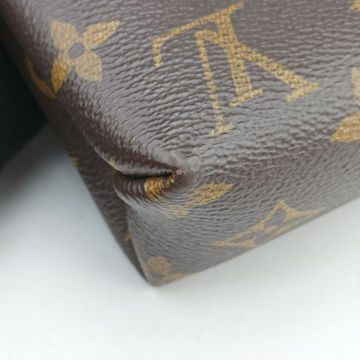 Pre-owned Louis Vuitton Pallas Chain Brown x Cerise Monogram canvas x leather M41201 shoulderbag | stylenewstar