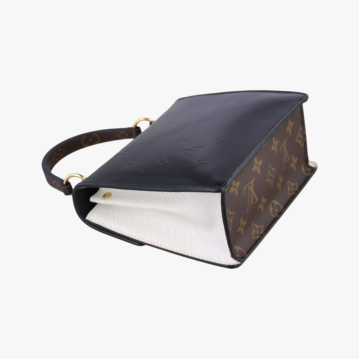 Pre-owned Louis Vuitton Spring Street PM BLACK×Brown×white Vernis×Epi×Monogram Canvas M90375 shoulderbag | stylenewstar