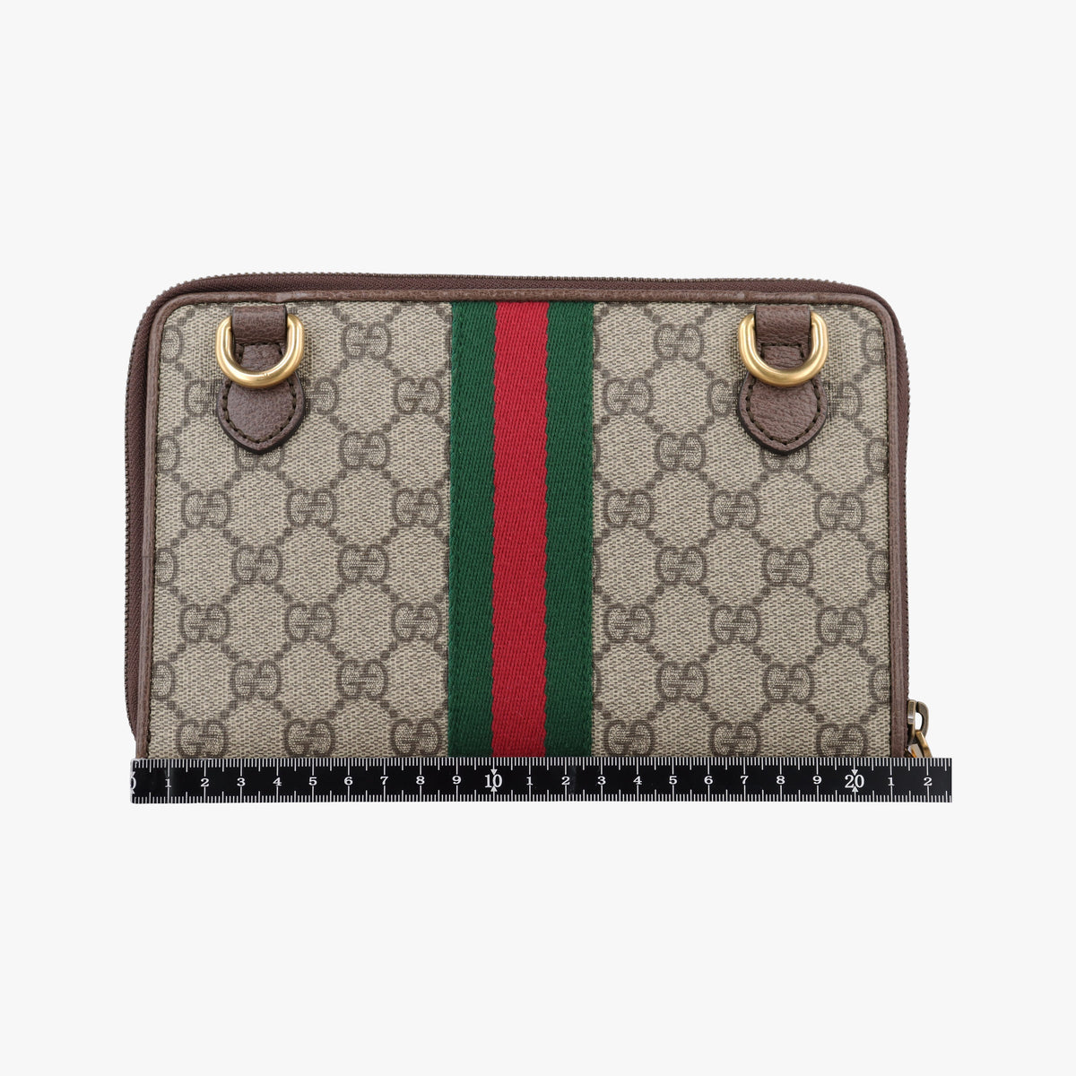 Pre-owned Gucci Ophidia Beige x Brown PVC coated canvas x Leather 575722 bum bag/waist bag | stylenewstar