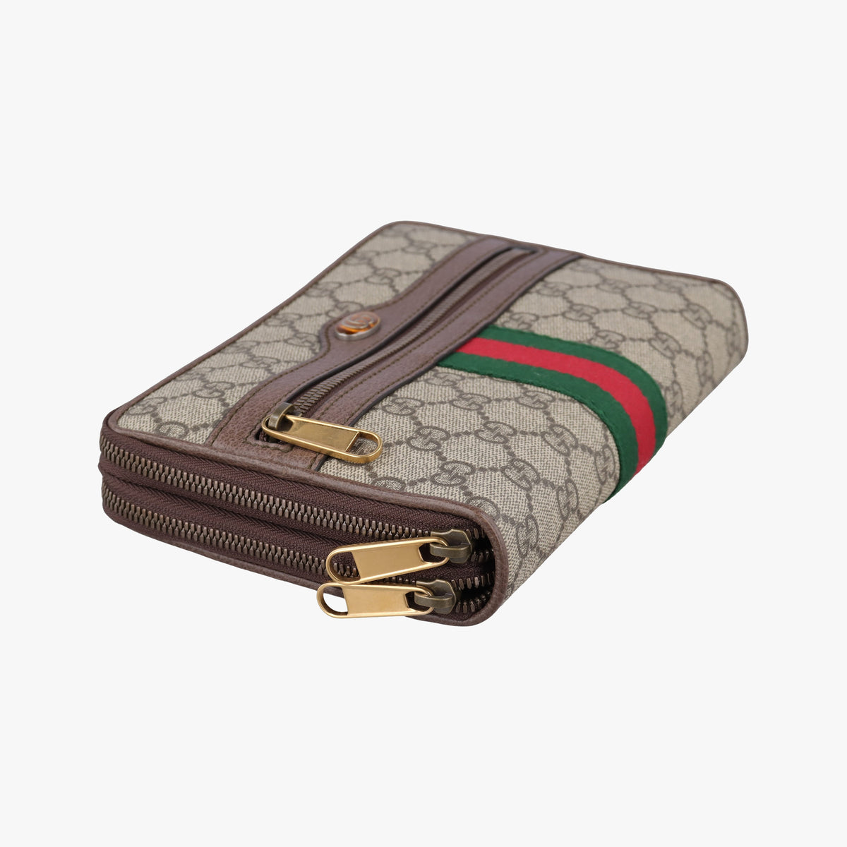 Pre-owned Gucci Ophidia Beige x Brown PVC coated canvas x Leather 575722 bum bag/waist bag | stylenewstar