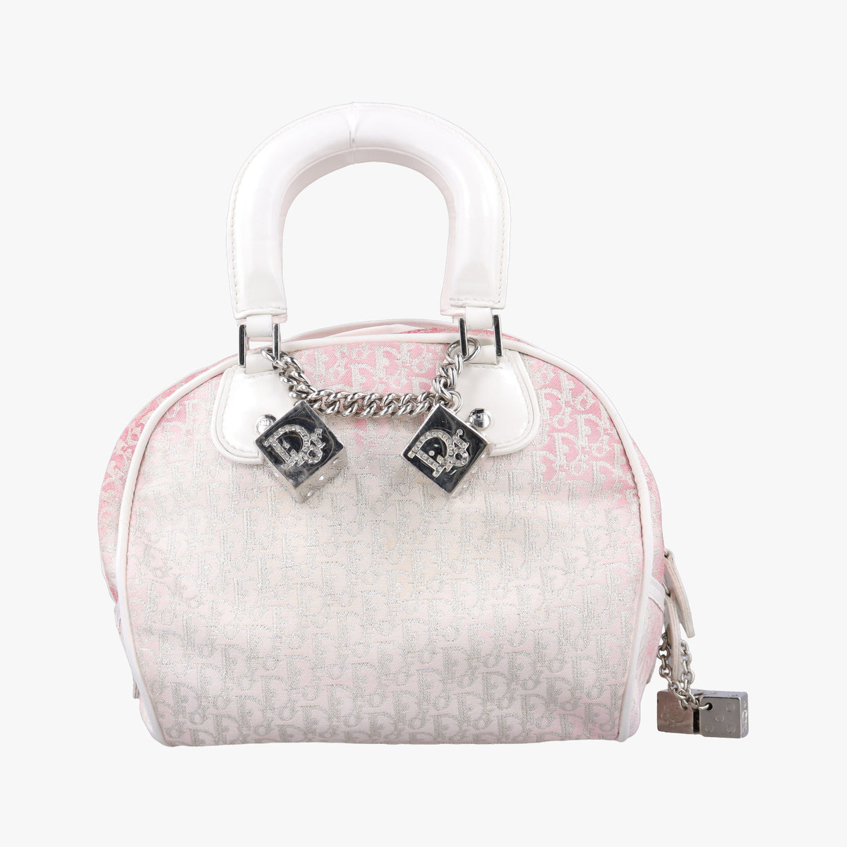 Secondhand Christian Dior Gambler Dice Tortter White canvas  handbag | stylenewstar