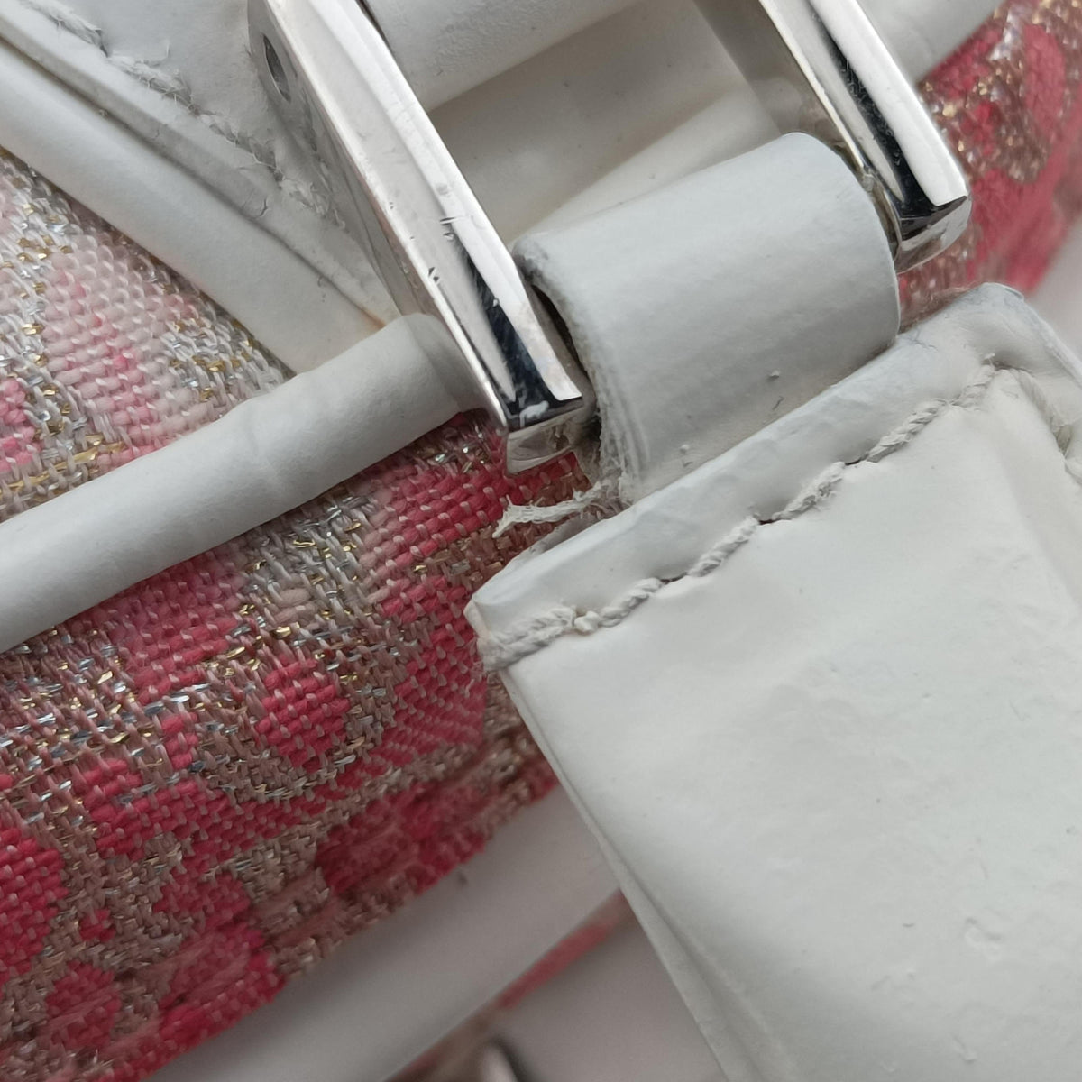 Secondhand Christian Dior Gambler Dice Tortter White canvas  handbag | stylenewstar