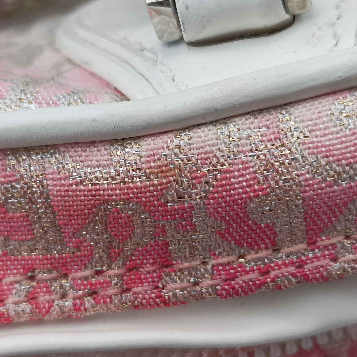 Secondhand Christian Dior Gambler Dice Tortter White canvas  handbag | stylenewstar