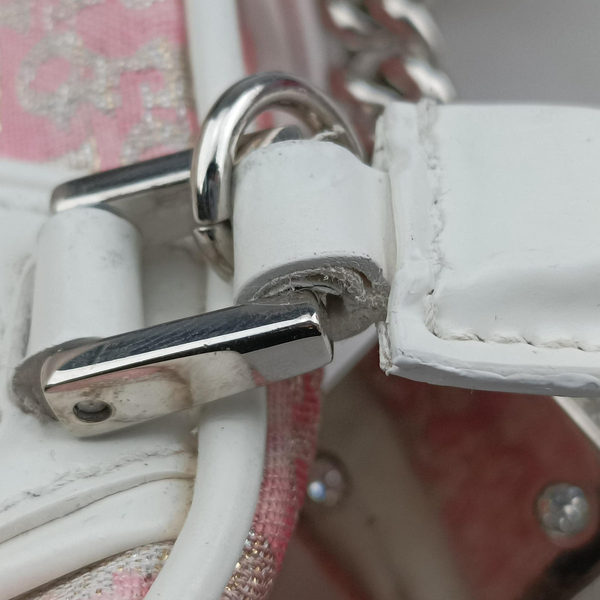 Secondhand Christian Dior Gambler Dice Tortter White canvas  handbag | stylenewstar