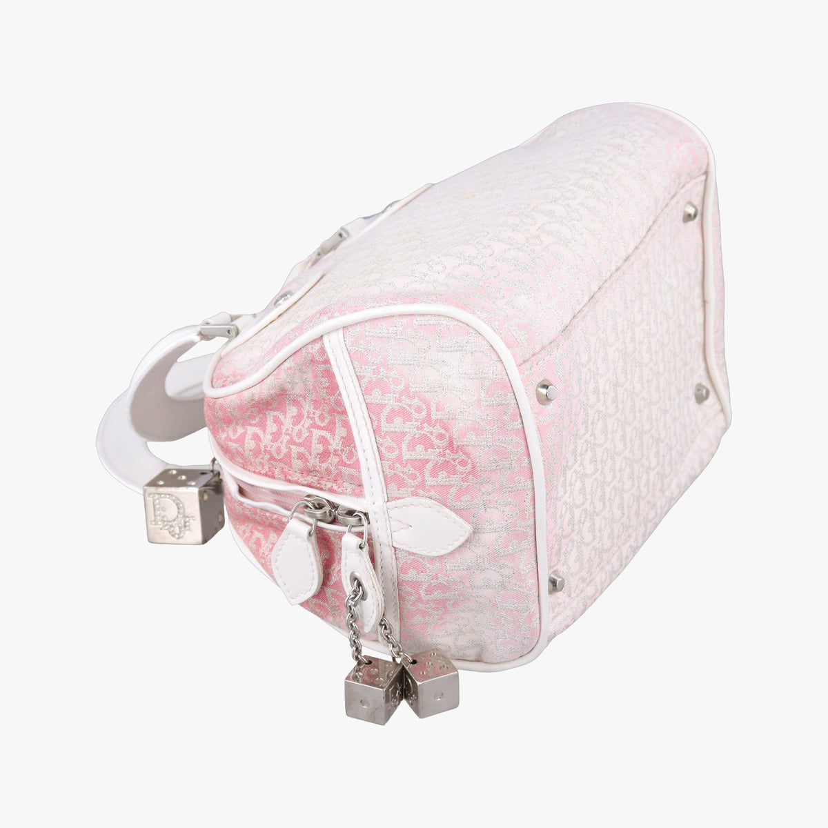 Secondhand Christian Dior Gambler Dice Tortter White canvas  handbag | stylenewstar