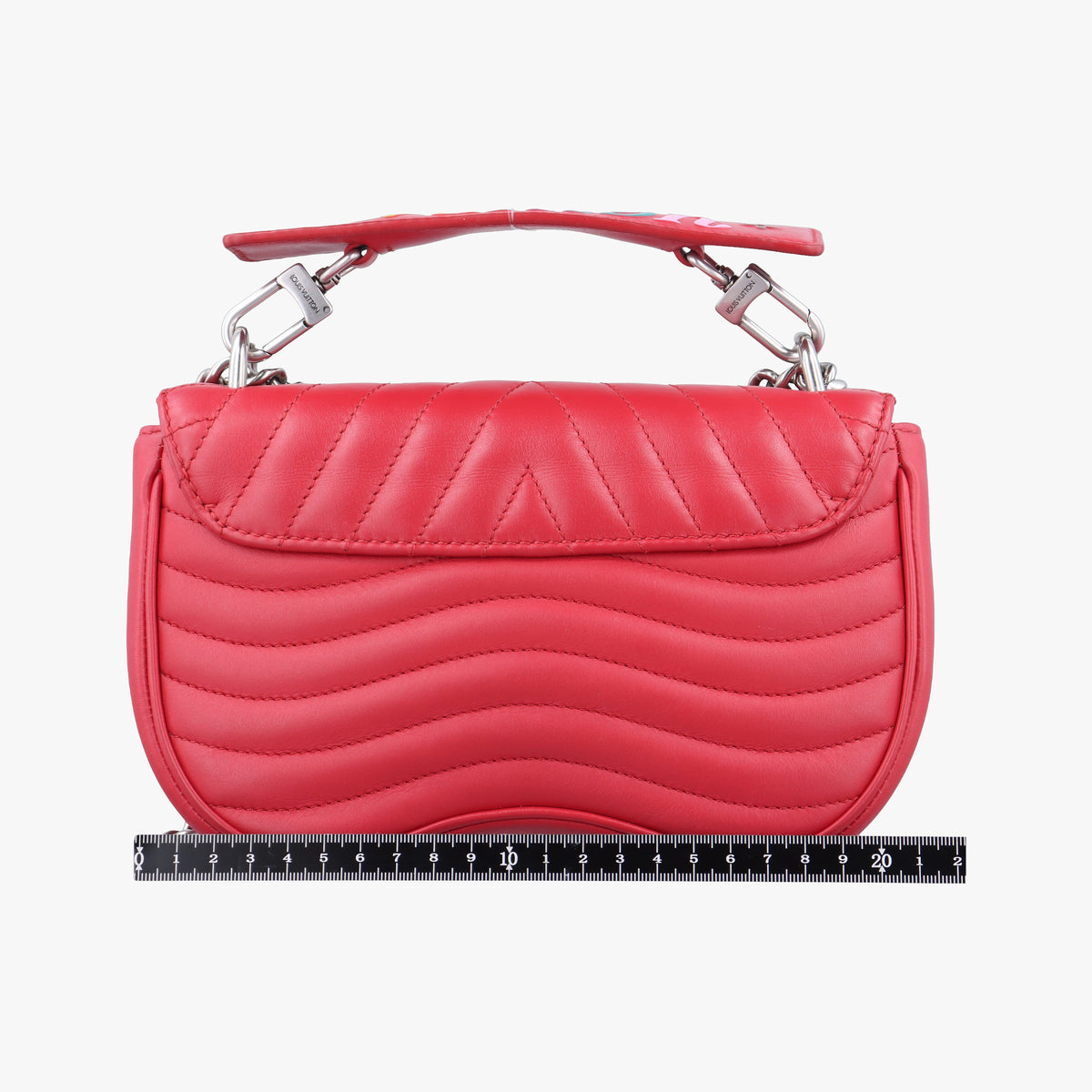 Pre-owned Louis Vuitton NEW WAVE Chain MM Ecarlate Leather M51943 shoulderbag | stylenewstar