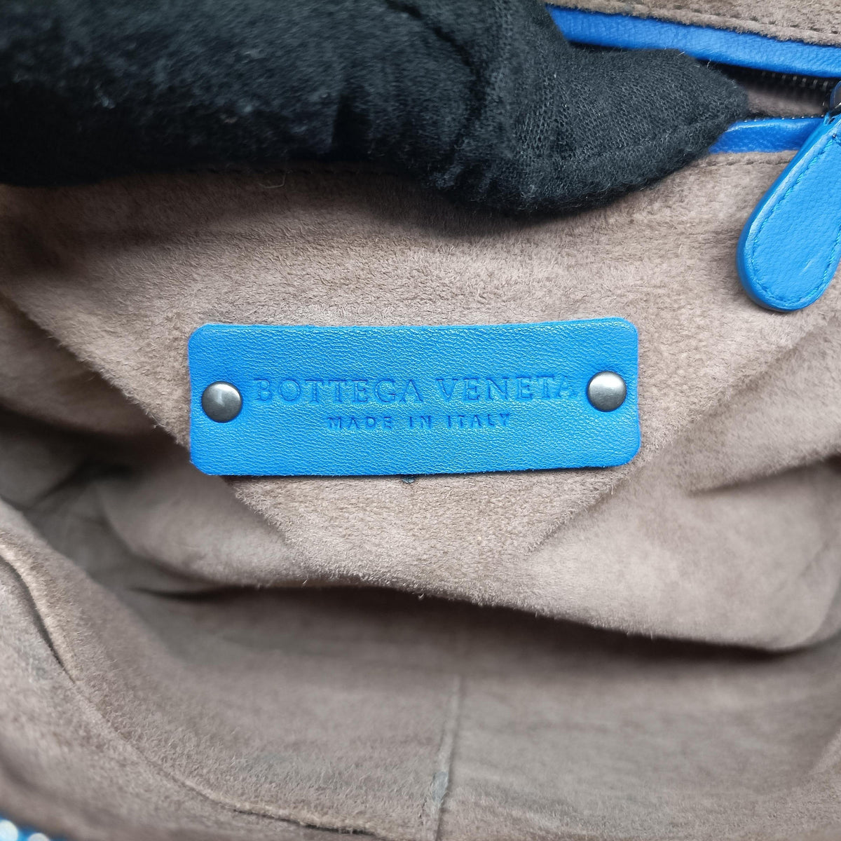 Vintage Bottega Veneta NODINI Intrecciato Blue lambskin  shoulderbag | stylenewstar