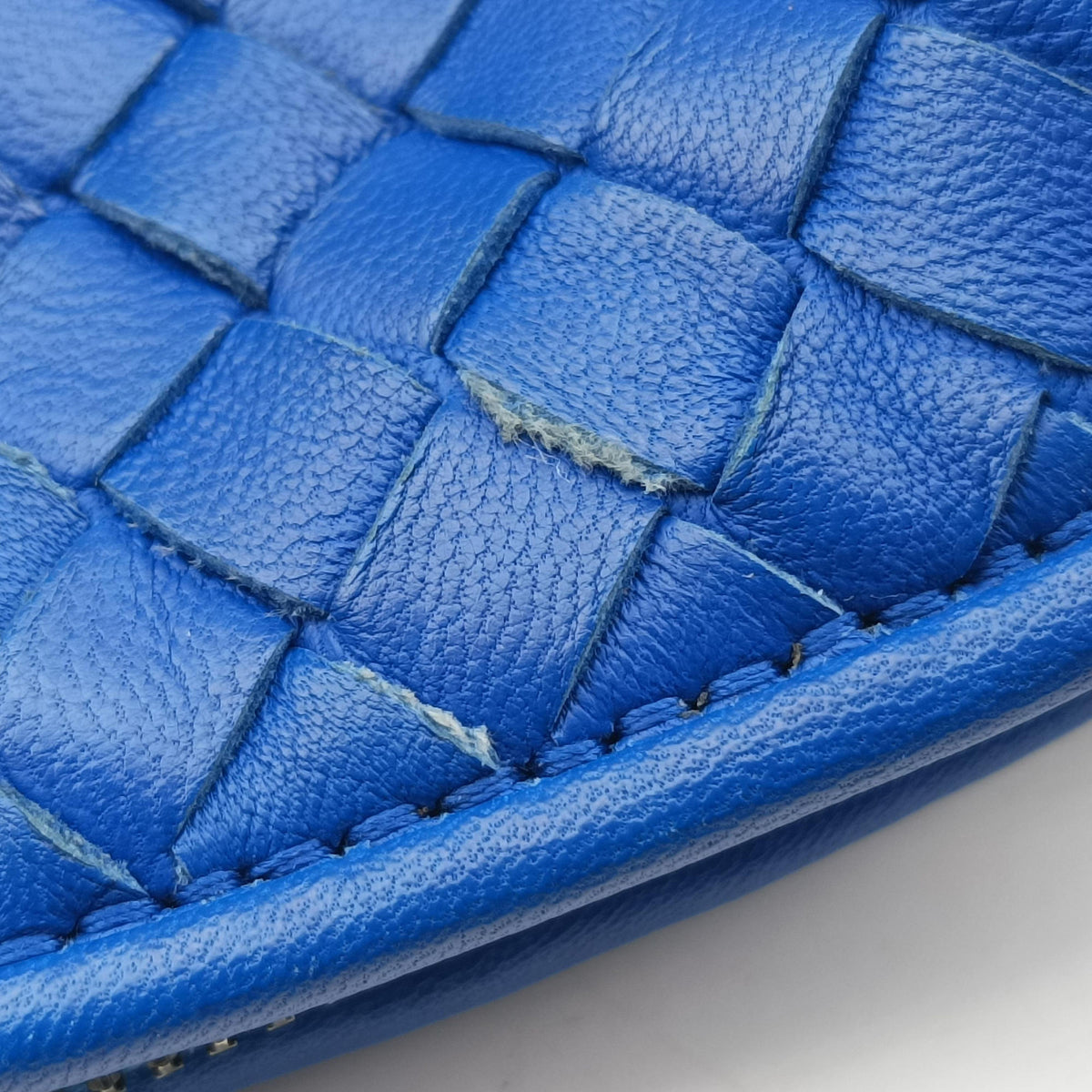 Vintage Bottega Veneta NODINI Intrecciato Blue lambskin  shoulderbag | stylenewstar