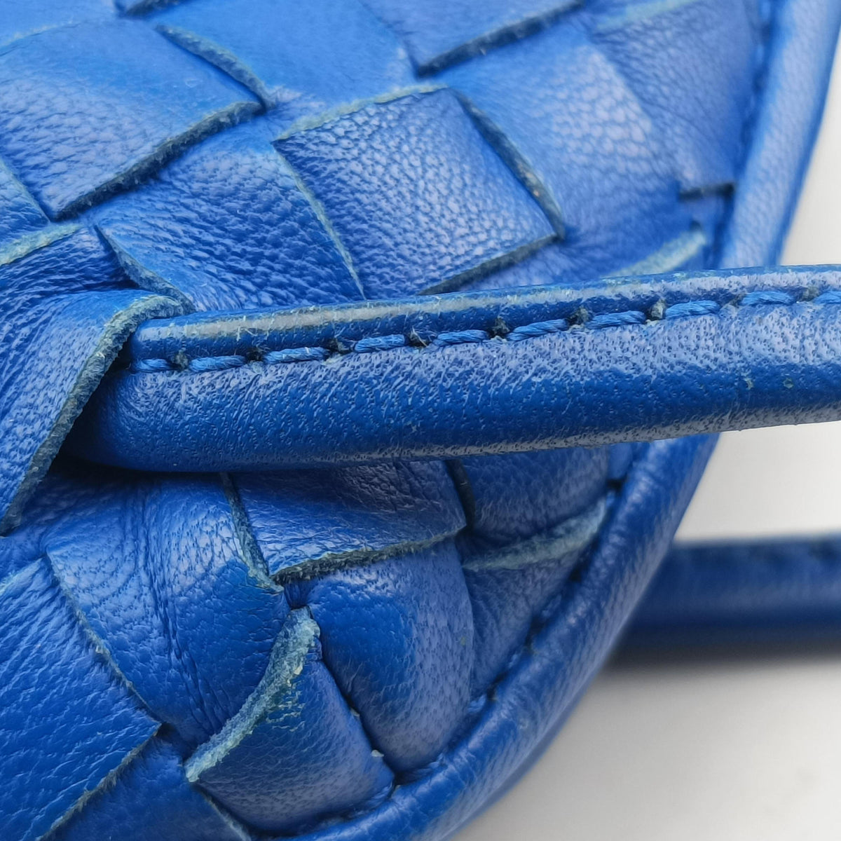 Vintage Bottega Veneta NODINI Intrecciato Blue lambskin  shoulderbag | stylenewstar