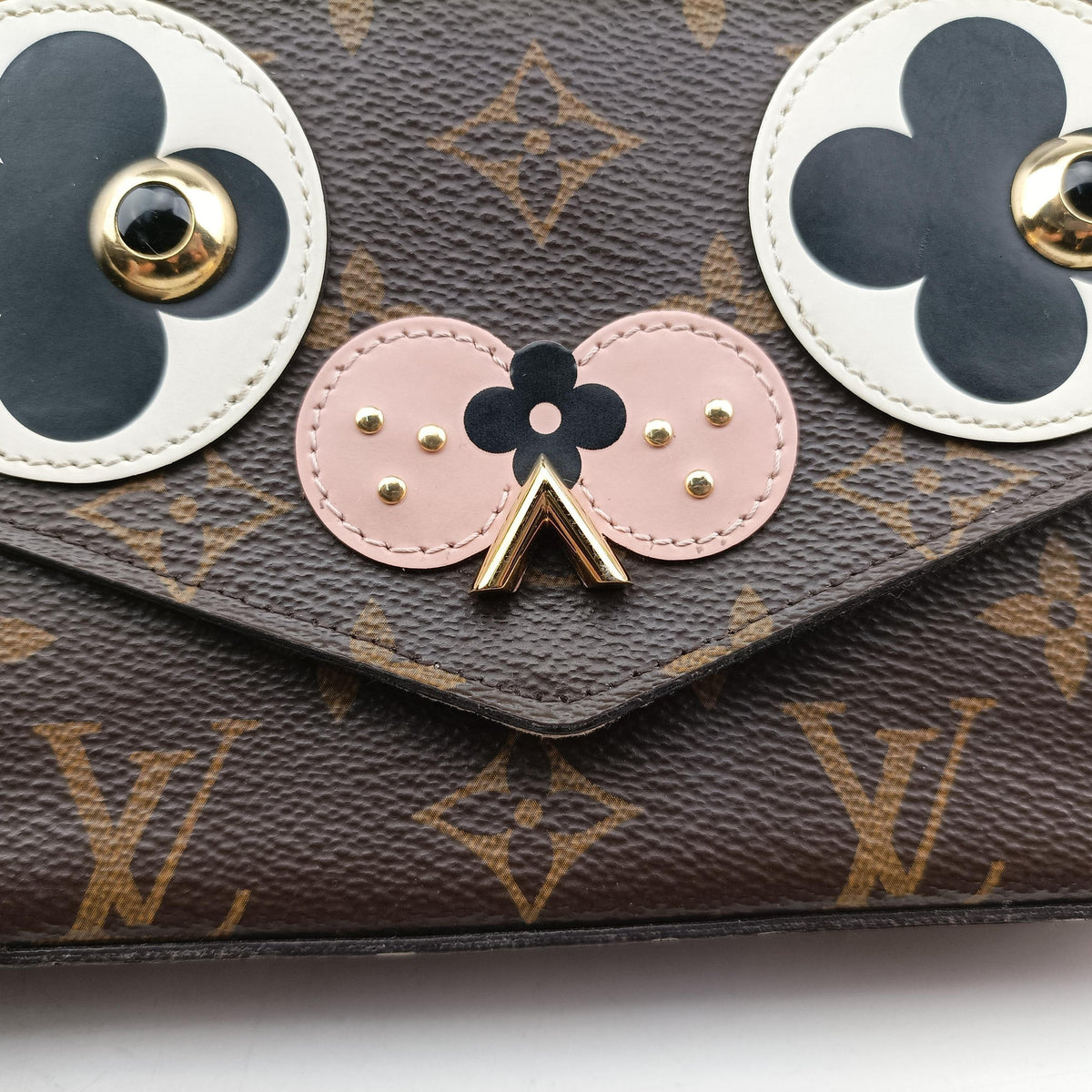 Pre-owned Louis Vuitton Pochette Felicie brown×pink Monogram Canvas M67248 shoulderbag | stylenewstar
