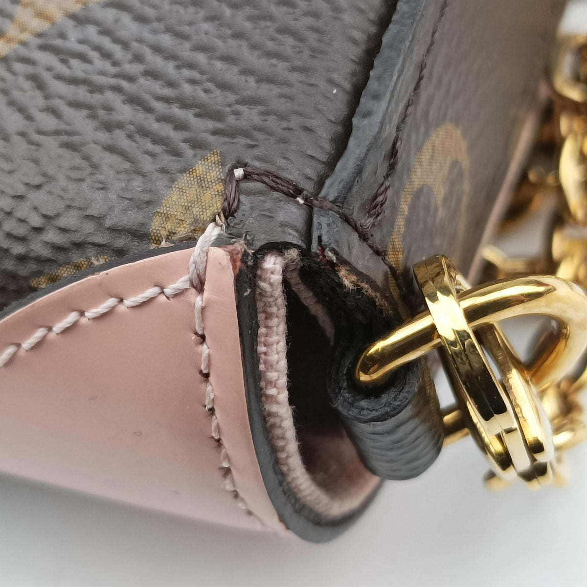 Pre-owned Louis Vuitton Pochette Felicie brown×pink Monogram Canvas M67248 shoulderbag | stylenewstar