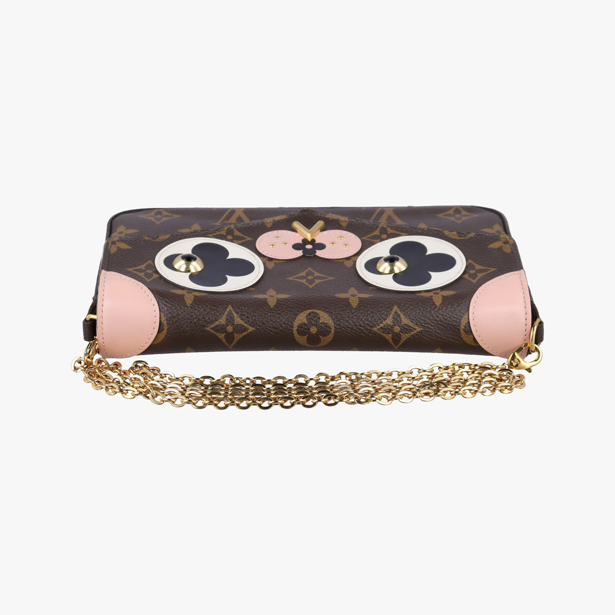 Pre-owned Louis Vuitton Pochette Felicie brown×pink Monogram Canvas M67248 shoulderbag | stylenewstar