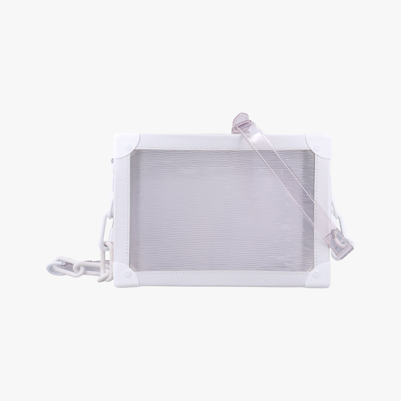 Pre-owned Louis Vuitton SOFT TRUNK TRANSPARENTｘWHITE Epi Plage M55602 shoulderbag | stylenewstar