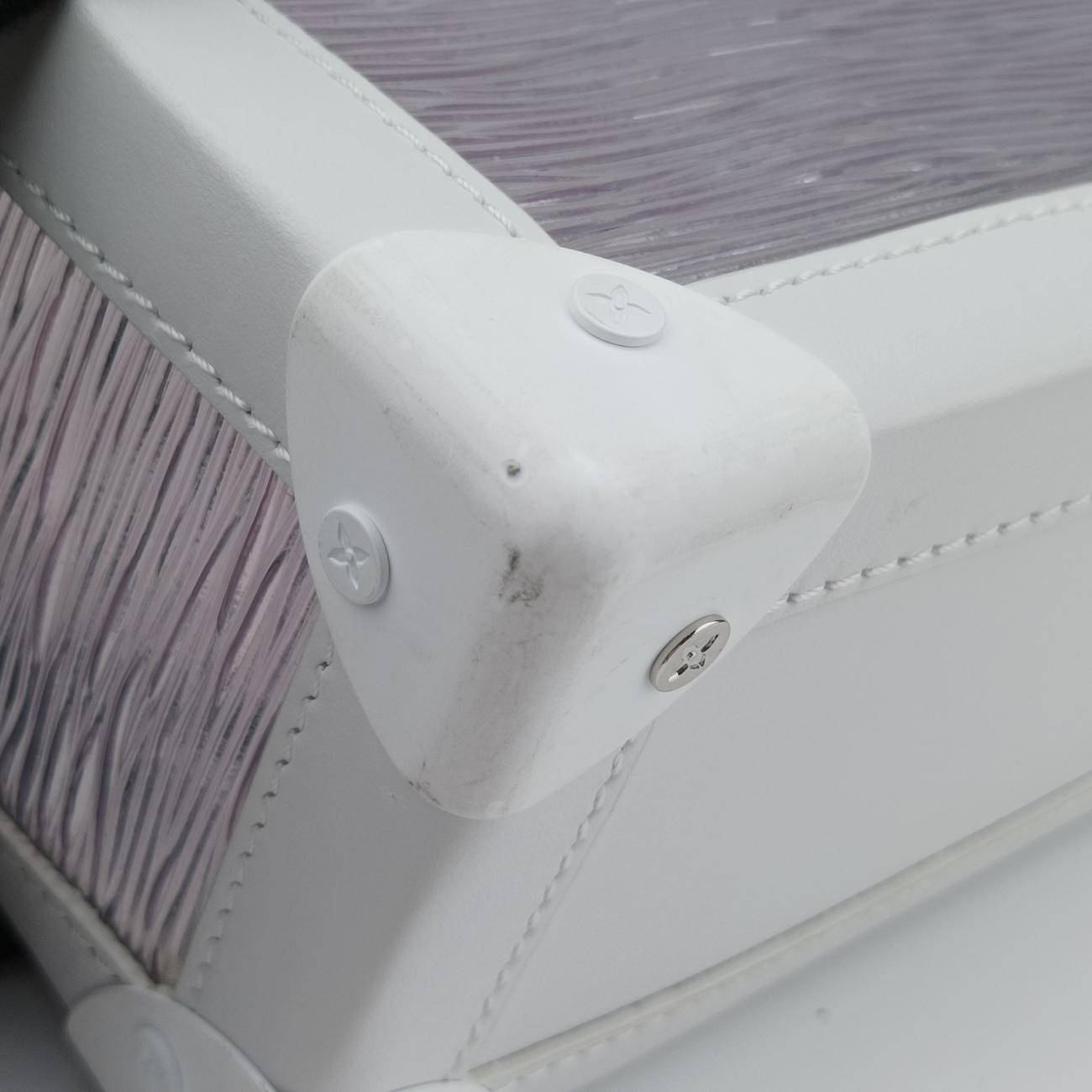 Pre-owned Louis Vuitton SOFT TRUNK TRANSPARENTｘWHITE Epi Plage M55602 shoulderbag | stylenewstar