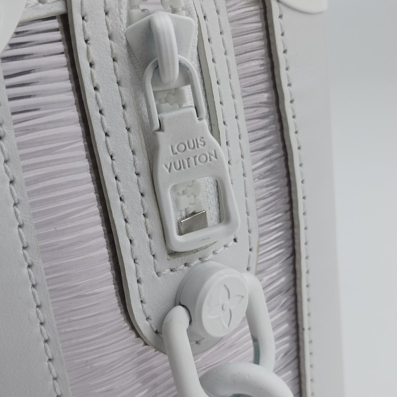 Pre-owned Louis Vuitton SOFT TRUNK TRANSPARENTｘWHITE Epi Plage M55602 shoulderbag | stylenewstar