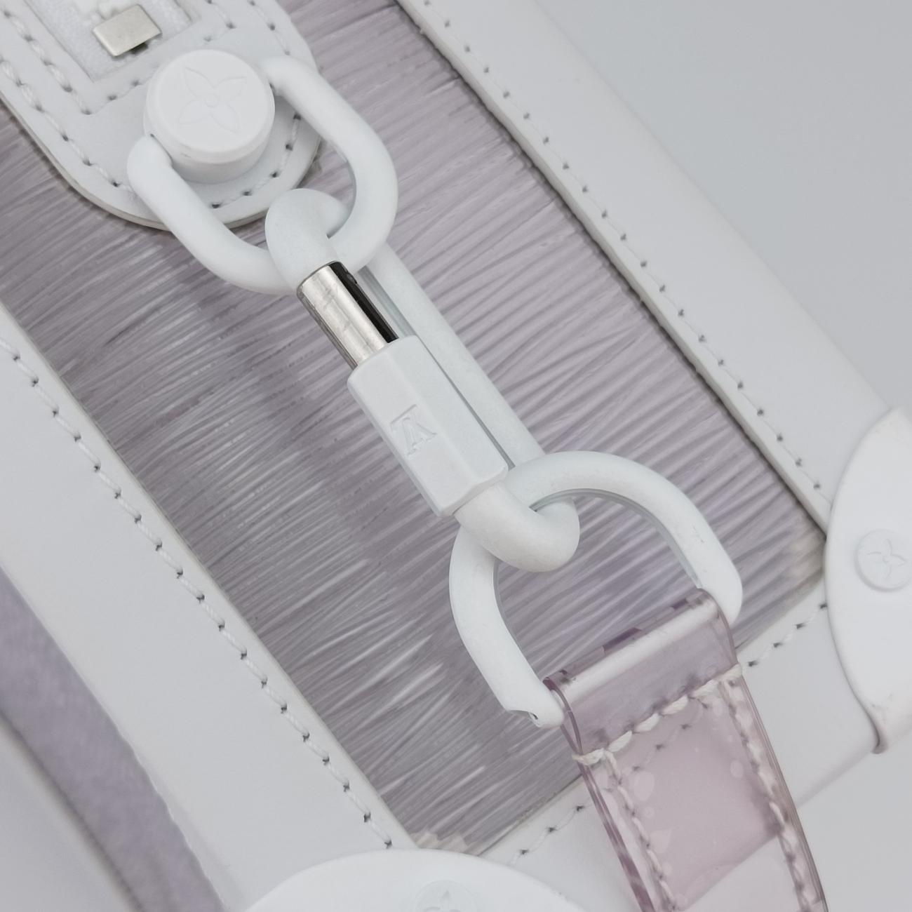 Pre-owned Louis Vuitton SOFT TRUNK TRANSPARENTｘWHITE Epi Plage M55602 shoulderbag | stylenewstar