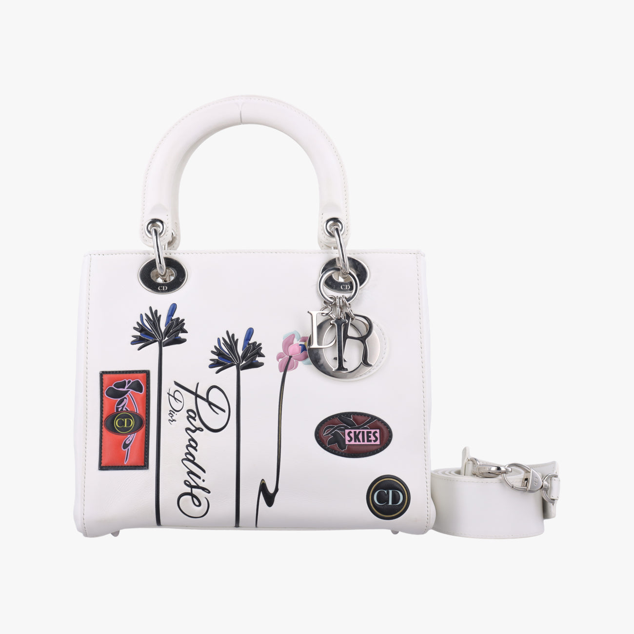 Vintage Christian Dior Lady Dior White Leather  shoulderbag | stylenewstar