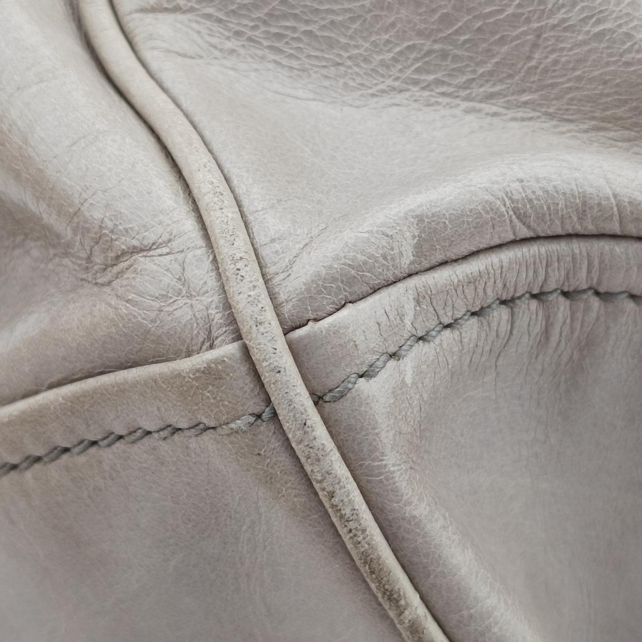 Pre-owned Prada Vitello Shine Argilla Beige Leather  shoulderbag | stylenewstar