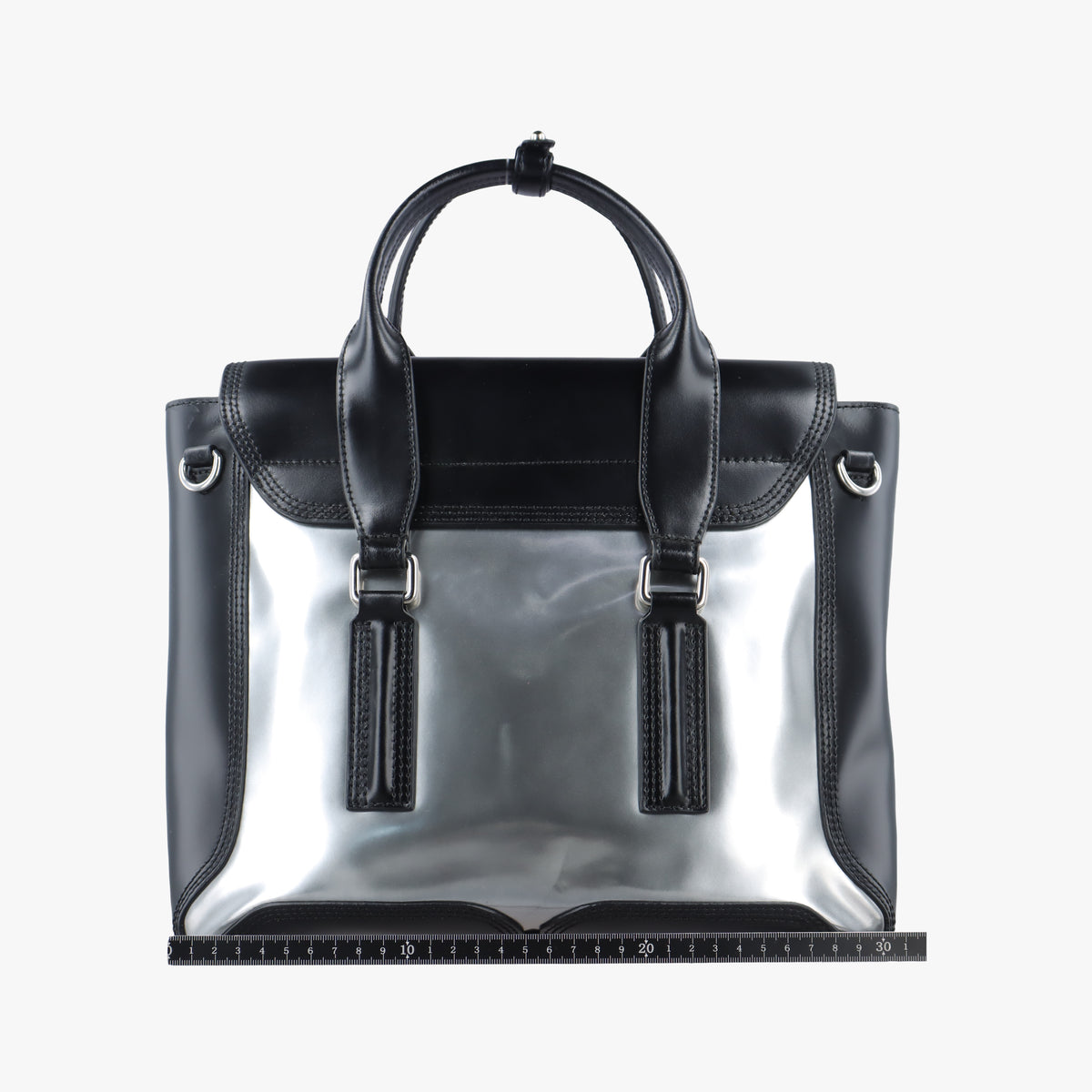 Vintage Philipp Plein Top Handle Black×white Leather  shoulderbag | stylenewstar