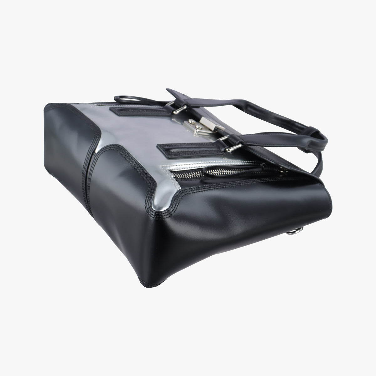 Vintage Philipp Plein Top Handle Black×white Leather  shoulderbag | stylenewstar