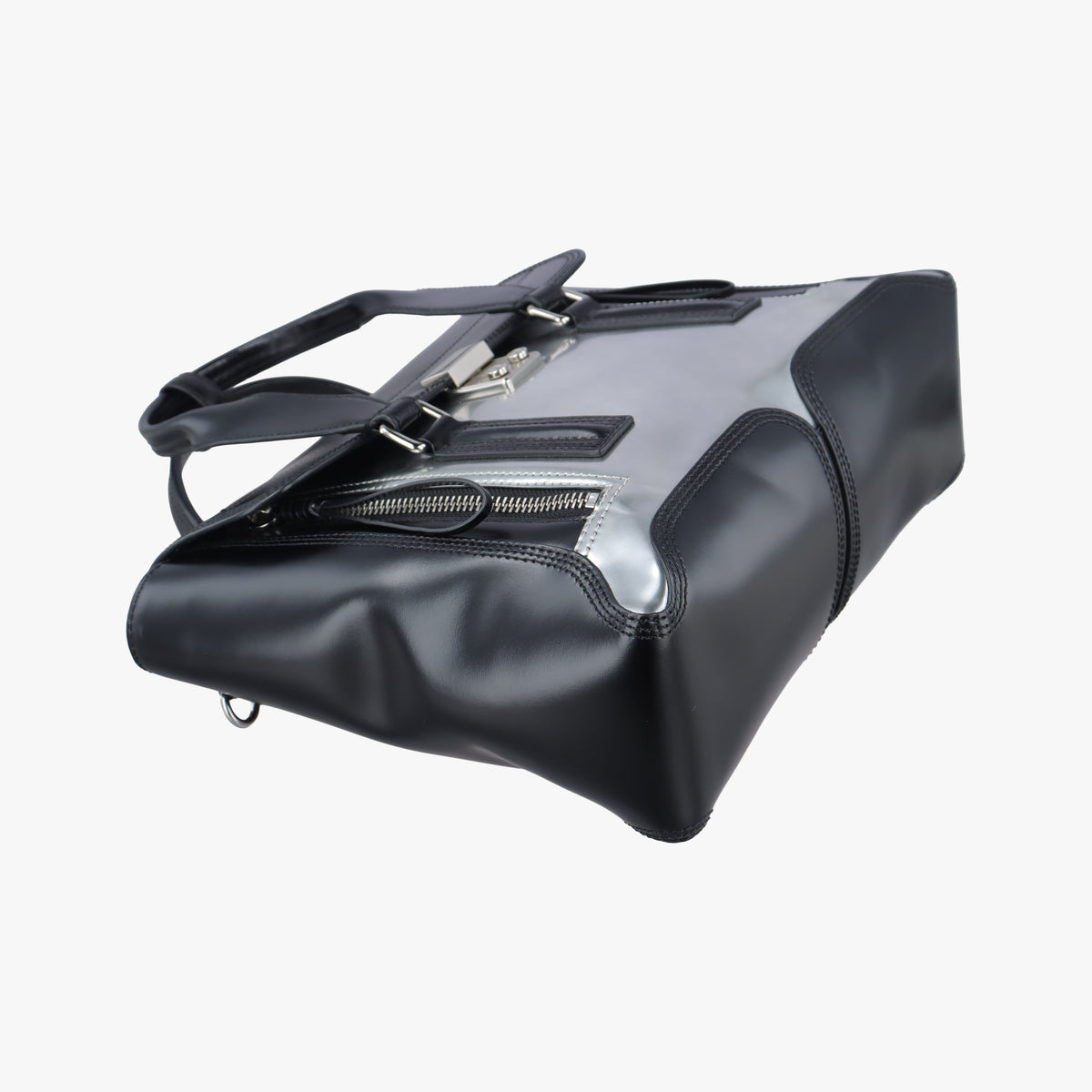 Vintage Philipp Plein Top Handle Black×white Leather  shoulderbag | stylenewstar