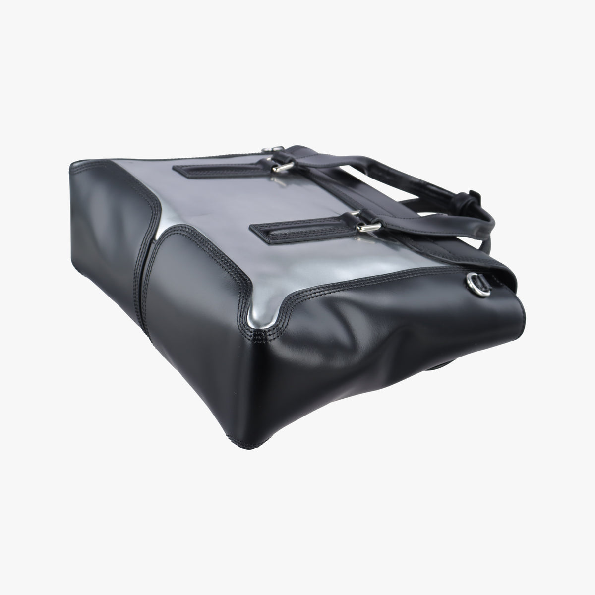 Vintage Philipp Plein Top Handle Black×white Leather  shoulderbag | stylenewstar