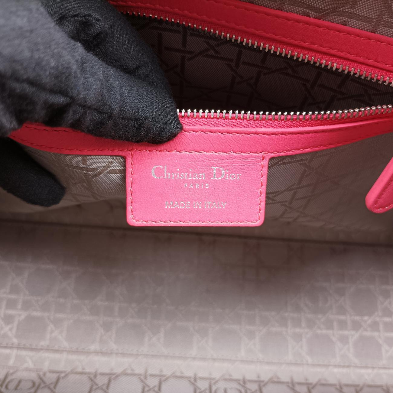 Pre-owned Christian Dior Lady Dior Pink lambskin  shoulderbag | stylenewstar