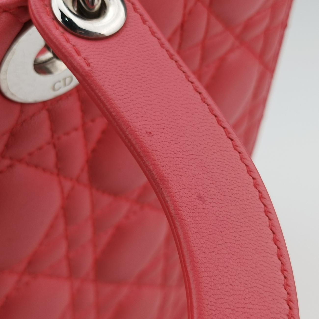 Pre-owned Christian Dior Lady Dior Pink lambskin  shoulderbag | stylenewstar