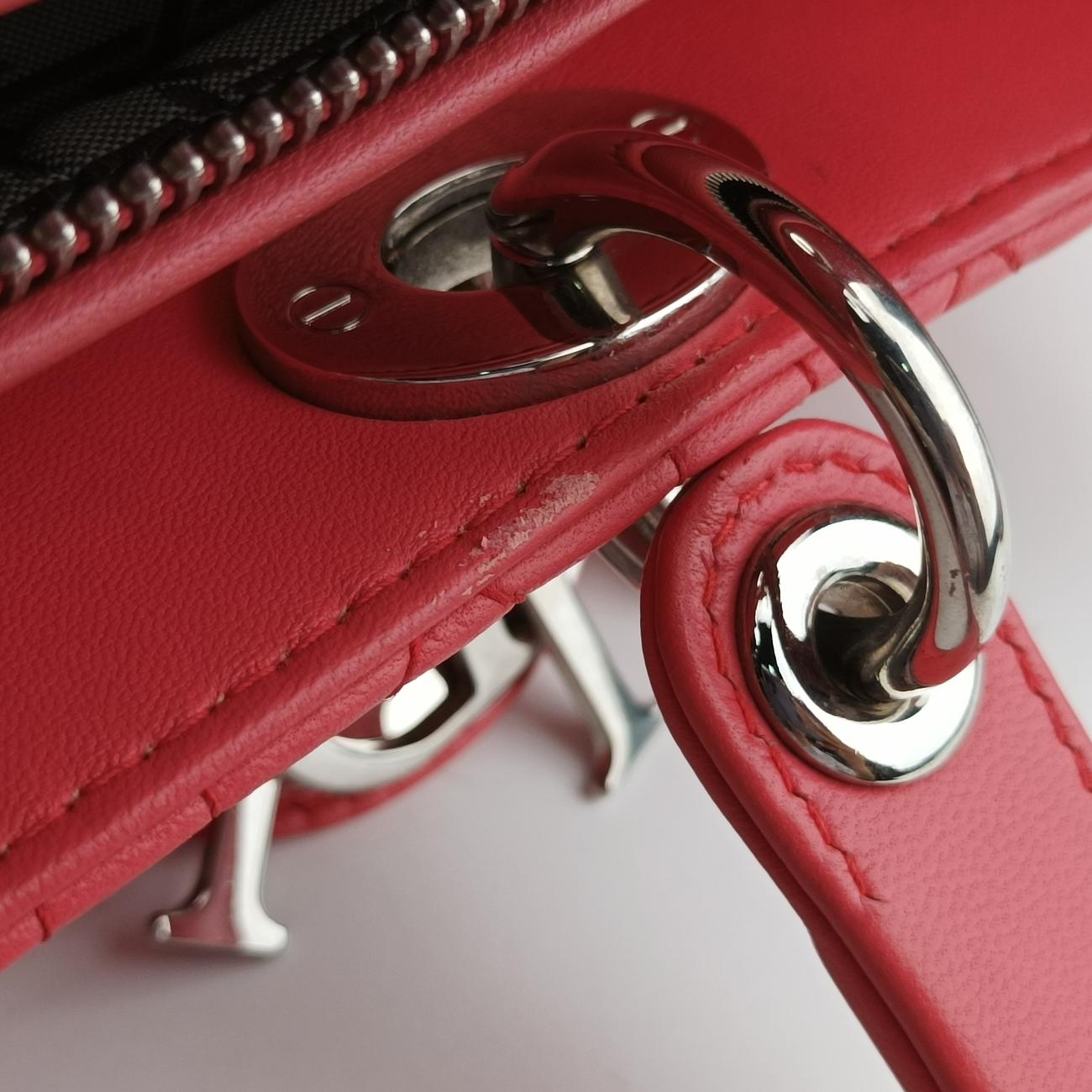 Pre-owned Christian Dior Lady Dior Pink lambskin  shoulderbag | stylenewstar