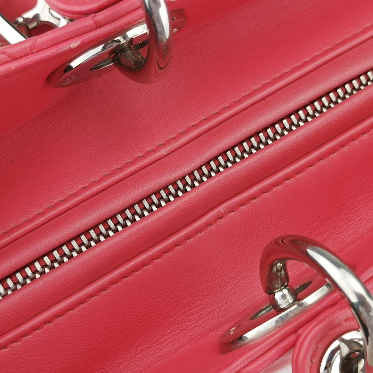 Pre-owned Christian Dior Lady Dior Pink lambskin  shoulderbag | stylenewstar