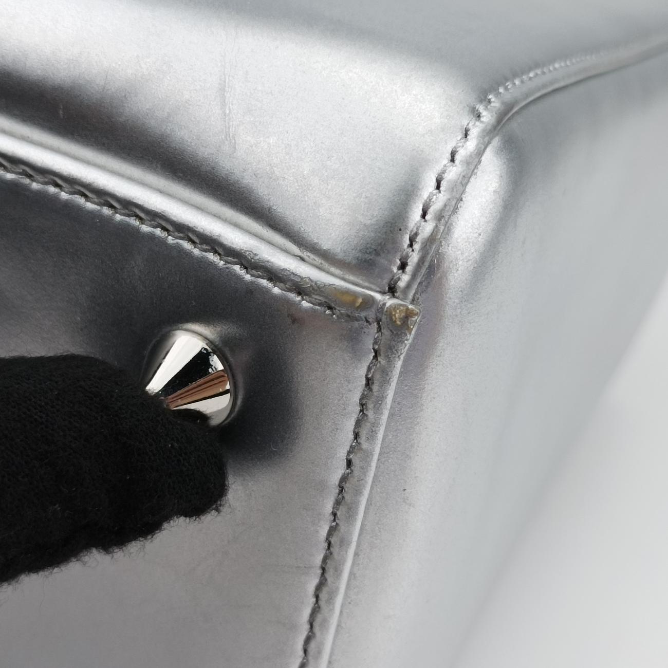 Pre-owned Christian Dior Lady Dior Silver Leather  shoulderbag | stylenewstar