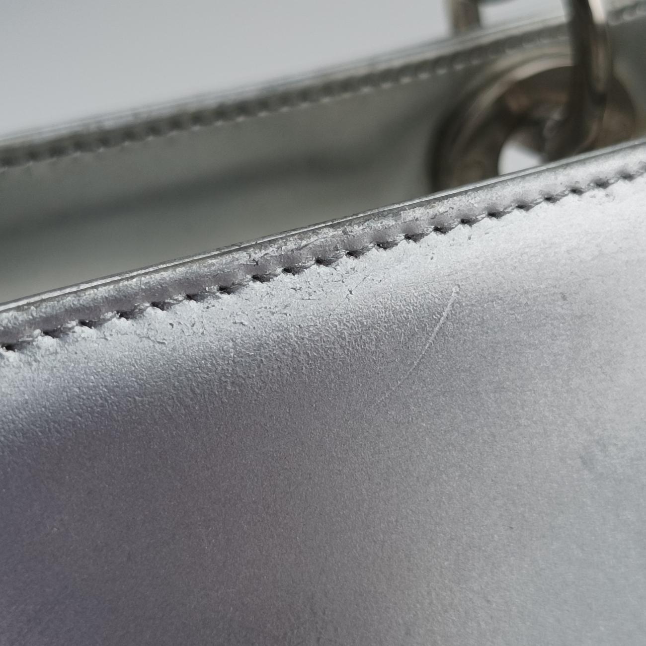 Pre-owned Christian Dior Lady Dior Silver Leather  shoulderbag | stylenewstar