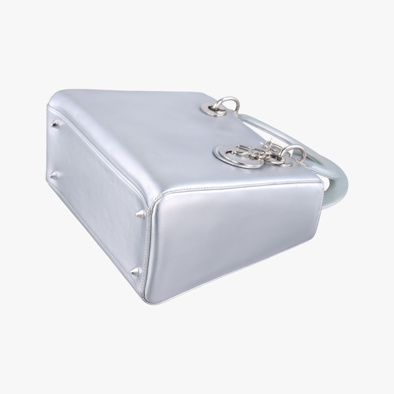 Pre-owned Christian Dior Lady Dior Silver Leather  shoulderbag | stylenewstar