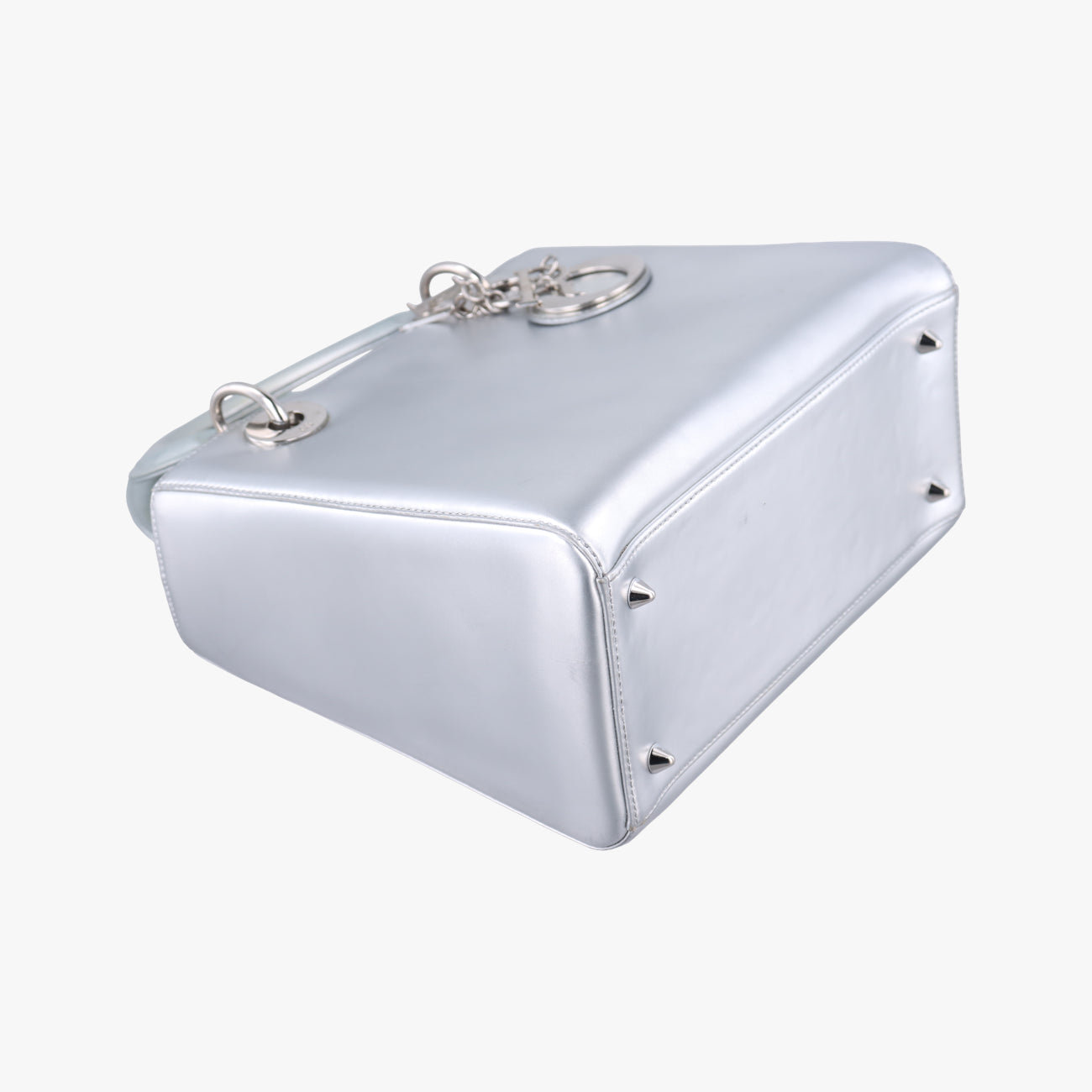 Pre-owned Christian Dior Lady Dior Silver Leather  shoulderbag | stylenewstar