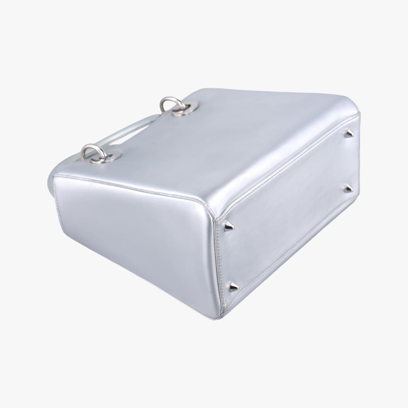 Pre-owned Christian Dior Lady Dior Silver Leather  shoulderbag | stylenewstar