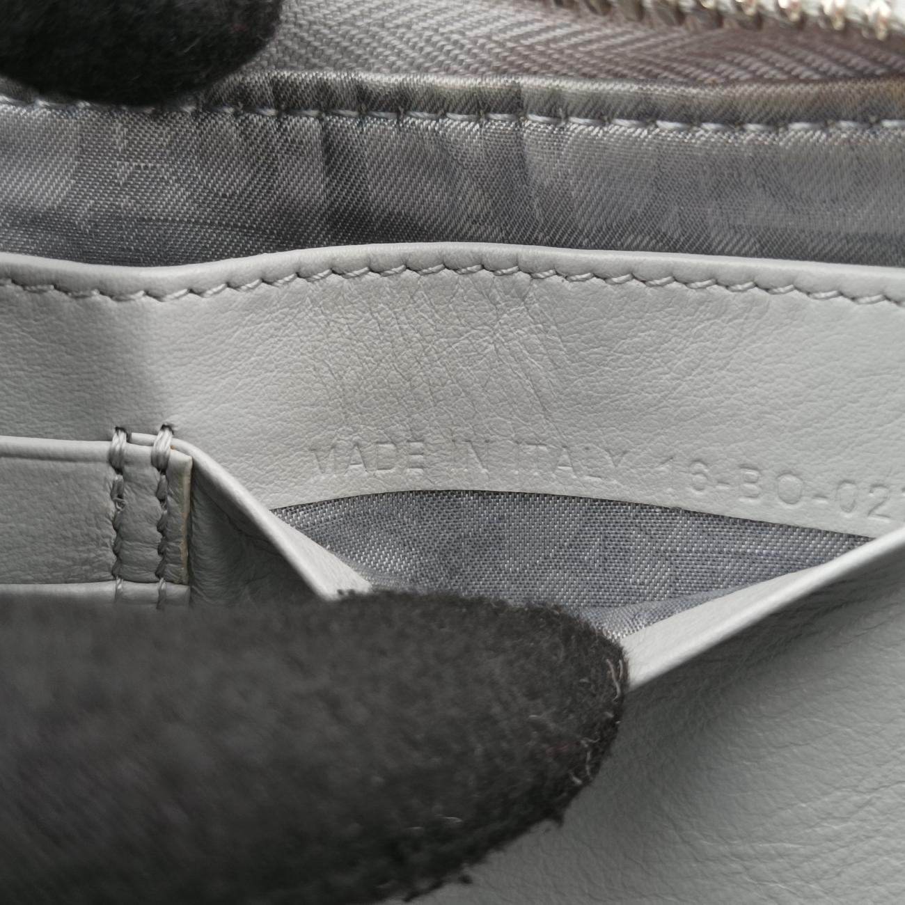 Pre-owned Christian Dior Air Jordan Wings Messenger Grey Leather  shoulderbag | stylenewstar